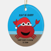 Funny Christmas Niedlich Crab Beach personalisiere Keramik Ornament (Links)