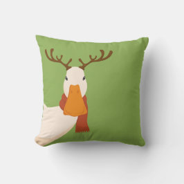 Funny Christmas Niedlich Duck trägt Deer Antlers Kissen