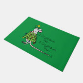 Funny Christmas Niedlich Mouse Tree Cartoon Fußmatte (Schrägansicht)