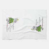 Funny Christmas Niedlich Mouse Tree Cartoon Geschirrtuch (Horizontal)