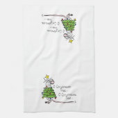 Funny Christmas Niedlich Mouse Tree Cartoon Geschirrtuch (Vertikal)