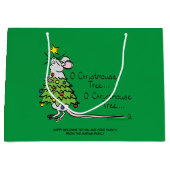 Funny Christmas Niedlich Mouse Tree Cartoon Große Geschenktüte (Vorderseite)