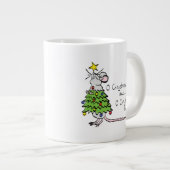 Funny Christmas Niedlich Mouse Tree Cartoon Jumbo-Tasse (Vorderseite Rechts)