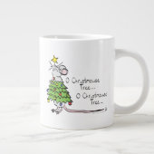 Funny Christmas Niedlich Mouse Tree Cartoon Jumbo-Tasse (Rechts)
