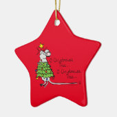 Funny Christmas Niedlich Mouse Tree Cartoon Keramik Ornament (Links)