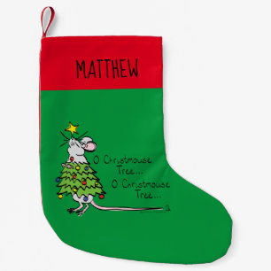 Funny Christmas Niedlich Mouse Tree Cartoon Kleiner Weihnachtsstrumpf