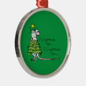Funny Christmas Niedlich Mouse Tree Cartoon Ornament Aus Metall (Rechts)
