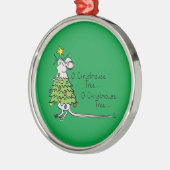 Funny Christmas Niedlich Mouse Tree Cartoon Ornament Aus Metall (Links)