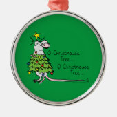 Funny Christmas Niedlich Mouse Tree Cartoon Ornament Aus Metall (Vorne)