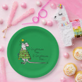 Funny Christmas Niedlich Mouse Tree Cartoon Pappteller (Party)