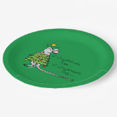 Funny Christmas Niedlich Mouse Tree Cartoon Pappteller (Schrägansicht)