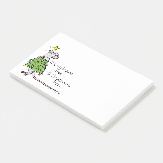 Funny Christmas Niedlich Mouse Tree Cartoon Post-it Klebezettel (angewinkelt)