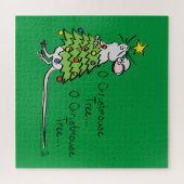 Funny Christmas Niedlich Mouse Tree Cartoon Puzzle (Horizontal)