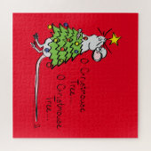 Funny Christmas Niedlich Mouse Tree Cartoon Puzzle (Horizontal)