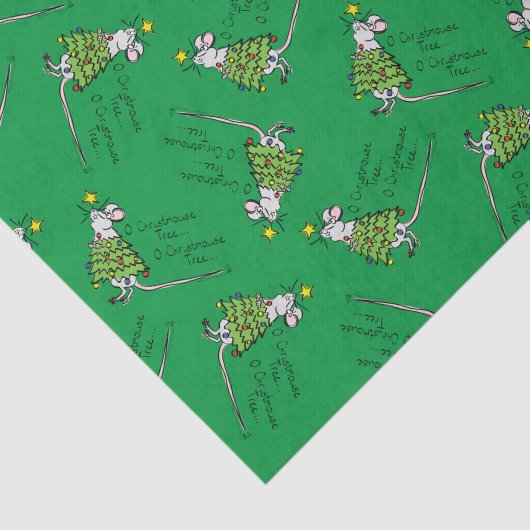 Funny Christmas Niedlich Mouse Tree Cartoon Seidenpapier (Ausschnitt)