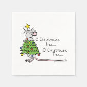 Funny Christmas Niedlich Mouse Tree Cartoon Serviette (Vorderseite)