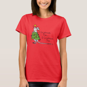 Funny Christmas Niedlich Mouse Tree Cartoon T-Shirt