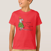 Funny Christmas Niedlich Mouse Tree Cartoon