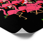 Funny Christmas Nk Flamingo Tree Holiday Bird Love Poster (Ecke)