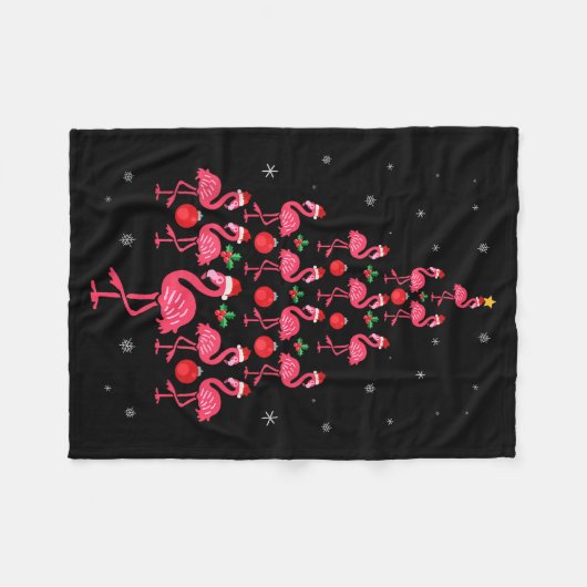 Funny Christmas Nk Flamingo Tree Holiday Gift Bird Fleecedecke (Vorderseite (Horizontal))