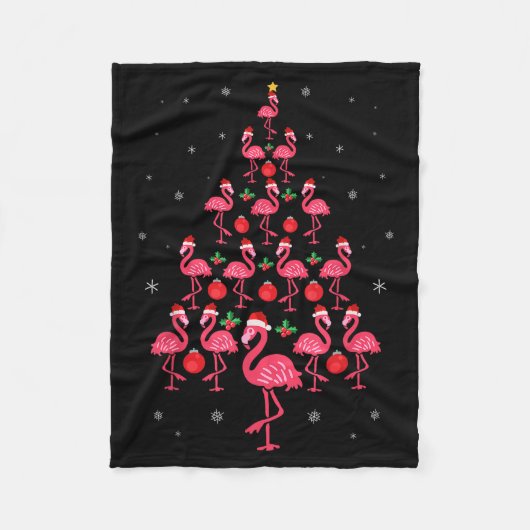 Funny Christmas Nk Flamingo Tree Holiday Gift Bird Fleecedecke (Vorderseite)