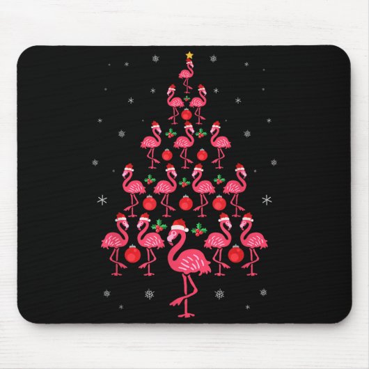 Funny Christmas Nk Flamingo Tree Holiday Gift Bird Mousepad (Vorne)