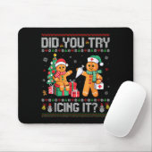 Funny Christmas Nurse Did You Try Icing It_ Ginger Mousepad (Mit Mouse)