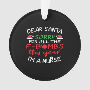 Funny Christmas Nurse Ornament
