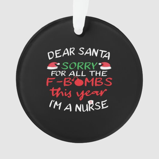 Funny Christmas Nurse Ornament (Vorderseite)