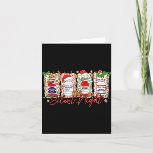 Funny Christmas Nurse Silent Night Medical Humor Karte (Vorderseite)