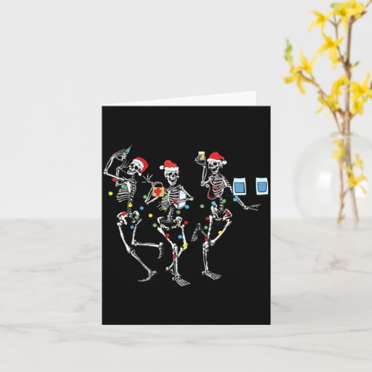 Funny Christmas Nurse Skeleton Nurse Dance Stethos Karte (Gelbe Blume)
