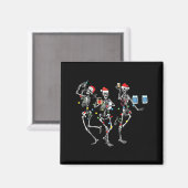 Funny Christmas Nurse Skeleton Nurse Dance Stethos Magnet (Vorderseite/Rückseite)