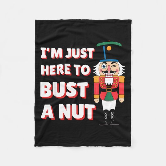 Funny Christmas Nutcracker- Bust A Nut Funny Mens Fleecedecke (Vorderseite)