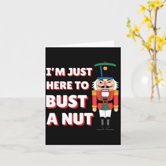 Funny Christmas Nutcracker- Bust A Nut Funny Mens  Karte (Gelbe Blume)