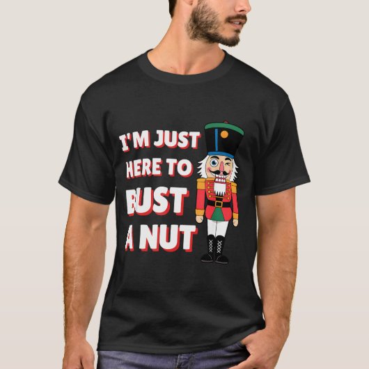 Funny Christmas Nutcracker- Bust A Nut Funny Mens T-Shirt (Vorderseite)