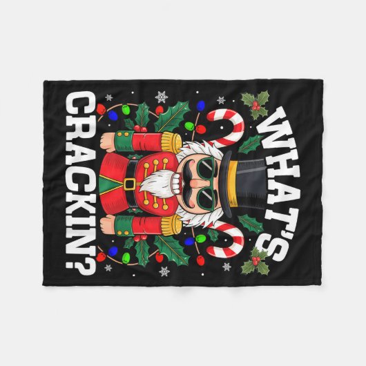 Funny Christmas Nutcracker Men Kids N Boys Whats C Fleecedecke (Vorderseite (Horizontal))