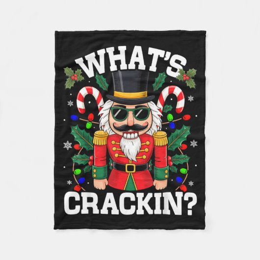 Funny Christmas Nutcracker Men Kids N Boys Whats C Fleecedecke (Vorderseite)