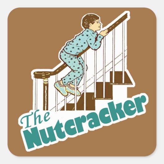 Funny Christmas Nutcracker Quadratischer Aufkleber (Vorderseite)