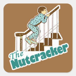 Funny Christmas Nutcracker Quadratischer Aufkleber