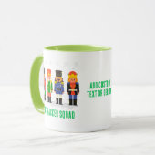 Funny Christmas Nutcracker Squad Matching Green Tasse (Vorderseite Links)
