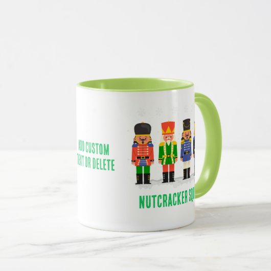 Funny Christmas Nutcracker Squad Matching Green Tasse (VorderseiteRechts)