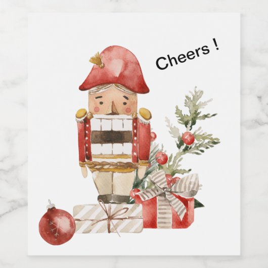 Funny Christmas Nutcracker Weinetikett (Einzelnes Label)