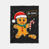Funny Christmas Oh Snap Gingerbread Man Cookie X M Fleecedecke (Vorderseite)