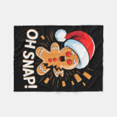 Funny Christmas Oh Snap Gingerbread Man Cookie X M Fleecedecke (Vorderseite (Horizontal))