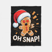 Funny Christmas Oh Snap Gingerbread Man Cookie X M Fleecedecke (Vorderseite)