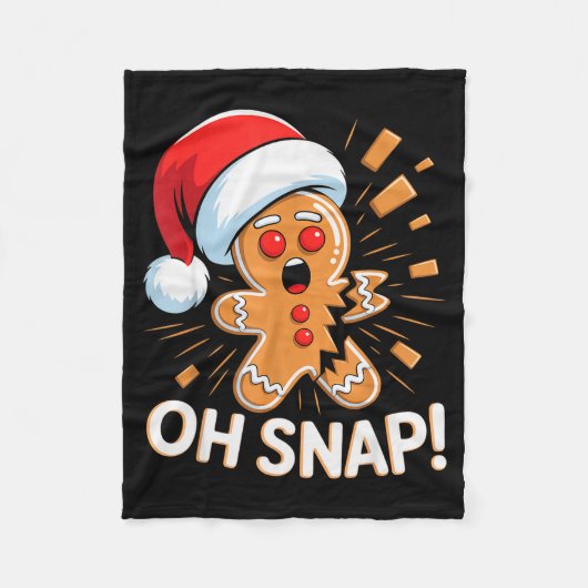 Funny Christmas Oh Snap Gingerbread Man Cookie X M Fleecedecke (Vorderseite)