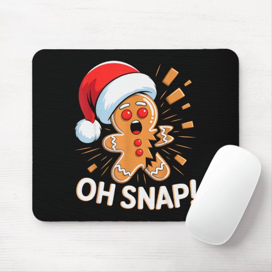 Funny Christmas Oh Snap Gingerbread Man Cookie X M Mousepad (Mit Mouse)
