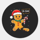 Funny Christmas Oh Snap Gingerbread Man Cookie X M Runder Aufkleber (Vorderseite)
