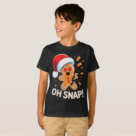 Funny Christmas Oh Snap Gingerbread Man Cookie X M T-Shirt (Vorne ganz)