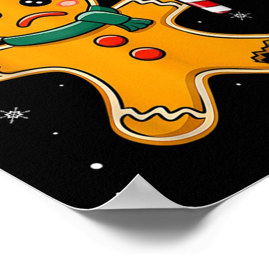 Funny Christmas Oh Snap Gingerbread Mann Cookie X Poster (Ecke)